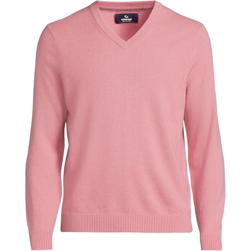 Lands' End Mens Cashmere V-Neck Sweater Dark Shadow Pink Regular XX-Large3