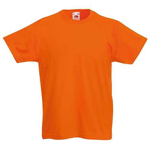 Fruit of the Loom SS132B, Camiseta para Niños, Naranja, 9-11 años (Talla del fabricante 140)