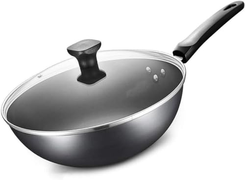Wok Sartén de Hierro Fundido con Tapa de Vidrio 32cm miniatura 1