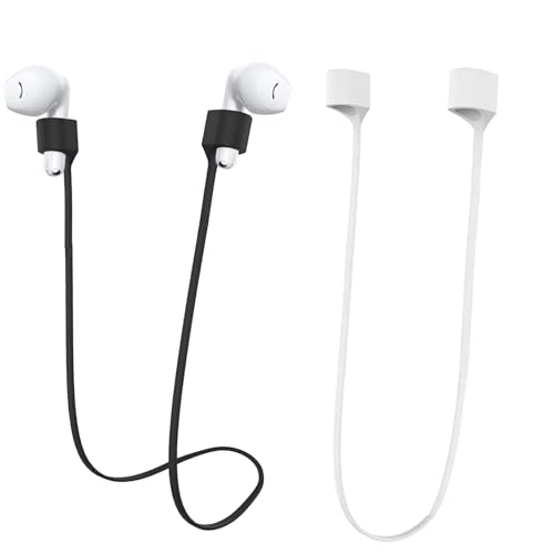 2 stuks 55 cm bandjes compatibel met AirPods 1/2/3/met Airpods Pro Anti-verlies bandjes voor AirPods van soepele siliconen, perfect om de hoofdtelefoon om de hals te hangen (niet magnetisch)