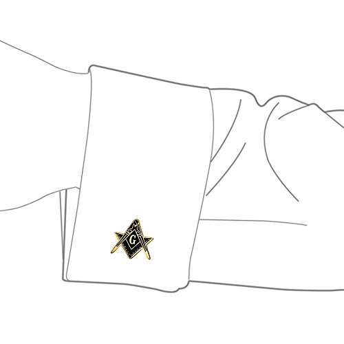 Mancuernas Masonic Bling Jewelry compás bicolor acero miniatura 6
