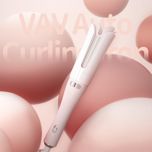 Image of VAV Automatic Rotating Curling Iron Auto Hair Curler, Self-Rolling Curling Wand Hair Styling Tools, 1.25 Inch Ceramic Ionic Wand, 400℉ Max Temperatur Easy to Use
