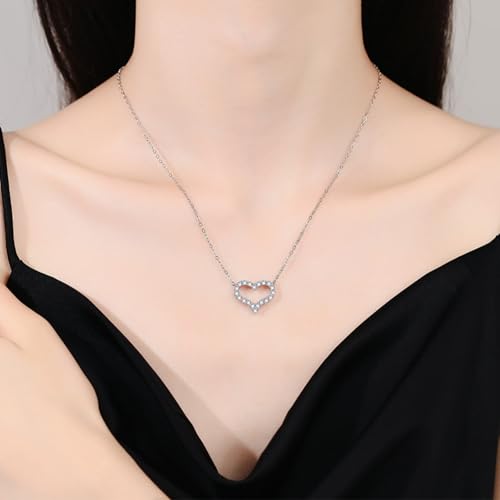 14K Gold Heart Shape Moissanite Necklace,2 Carat D-Color VVS1, Anniversary Presents for Women2