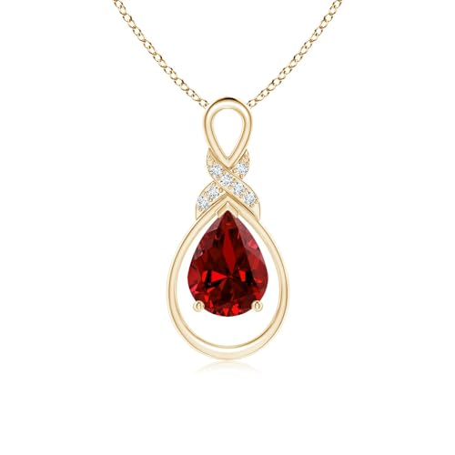 Angara Lab Grown Ruby Pendant for Women | Lab-Grown Ruby in 14K Solid Gold/Platinum | July Birthday, Anniversary, Gemstone Jewellery Gift