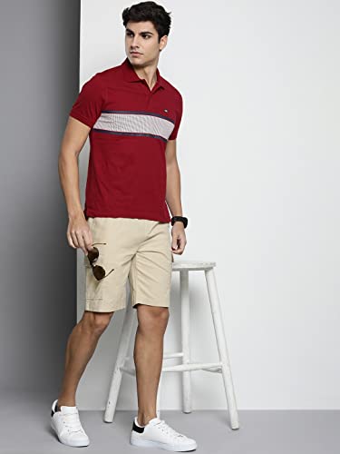 Image of The Indian Garage Co Men Slim Fit Solid Mid-Rise Cargo Shorts