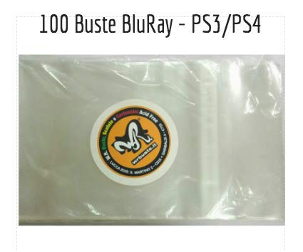100 Buste protettive formato BLU-RAY/PS3 e PS4
