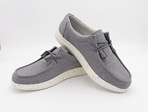 Mens Hola Canvas Upper Fashion Slip On Loafers Washed Grey3