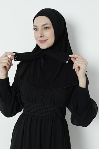 Premium Muslim Hijab for Women - Elegant Scarf - Stretchable Durable Instant Wear, Smart Hijab Close Easily3
