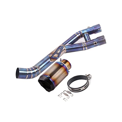 に適合する ヤマハ R1 YZF R1 2015-2020 オートバイエスケープ排気修正されたチタン合金ミドルリンクパイプ炭素繊維マフラースリップオン(2)