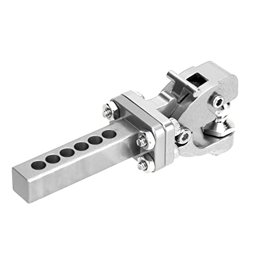 Bnineteenteam Gancho de Remolque de Coche RC, Gancho de Remolque de Aleación de Aluminio, Receptor de Enganche de Caída Duradero para Escala 1/10 RC Crawler Axial SCX10 (Silver)