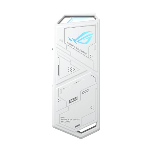 Image of ASUS ROG Strix Arion White M.2 NVMe SSD Enclosure-USB3.2 Gen 2x1 Type-C (10Gbps), Dual USB-C to C & USB-C to A, Screwdriver-Free, Thermal Pads Included, Fits PCIe 2280 /2260 /2242 /2230 M Key /B+M Key