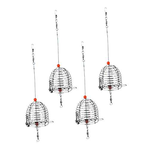 VINTORKY 4pcs Stainless Steel Fishing Lure Cage Durable Bait for Eels Crab Lobster Minnows Shrimp Crawfish Portable Fishing Cage for Adults