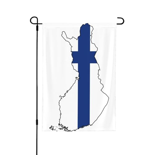 Drapeau finlandais de jardin double face résistant toutes saisons