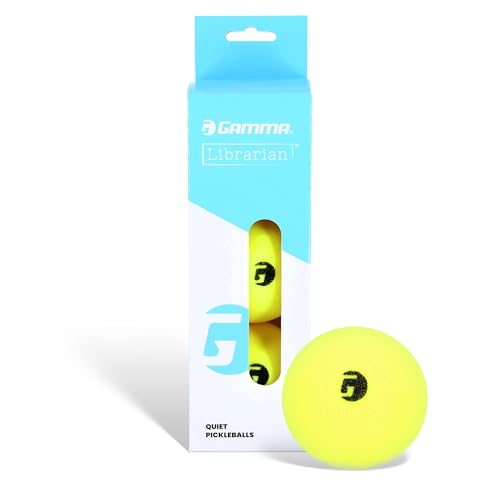 Gamma Librarian Foam Quiet Pickleball Balls Low-Noise Practice Balls with True Bounce on Any Surface Yellow Foam Pickleballs Available in 48 Box 3 Pack or 6 Pack
