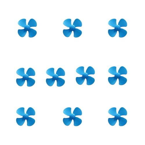 Propeller Blade, 10 Four-Blade propellers Suitable for DIY Science and Toys 2mm-axis Propeller of Miniature Direct Current Motor Closely Matched with 130 Motor Propeller Props wurenji (Blue)