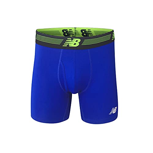 Image of New Balance Men's Performance Boxer Briefs with Fly, Breathable Stretch Underwear, Moisture Wicking, Soft Waistband (3 Pack)