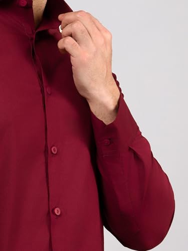 Image of Beyoung Cotton Plain Regular Fit Shirt for Men | Full Sleeve | Formal Shirt | Classic Collar Cotton