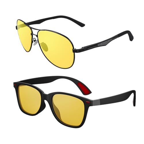 GQUEEN Classic Polarized Night Driving Sunglasses for Mens Womens Bundle - Main Image