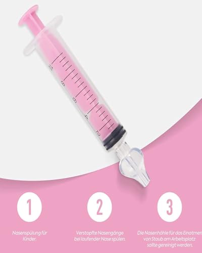 Image of Syringe Nasal Irrigator,10ml Nasal Irrigator Portable Infant Nose Cleaner Nose Aspirator for Baby Fast All Natural Relief-Nasal Irrigation /Nasal Spray（Pink）