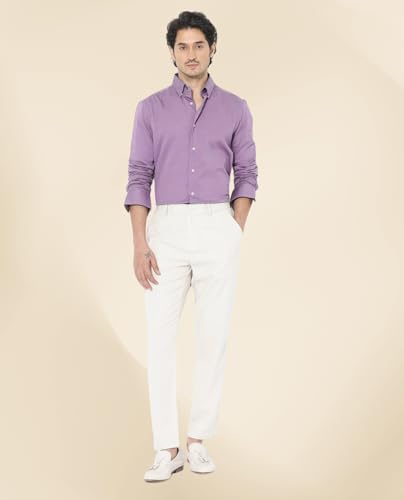 Image of IndoPrimo Men's Satin Shirt with Spread Collar Neck Line Solid Pattern Full Sleeves Regular Fit Western Style and Standard Length