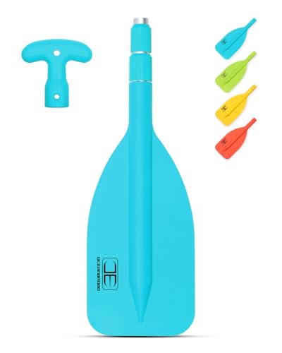 OCEANBROAD Telescoping Emergency Paddle 21-42Assembling Required Collapsible Paddles Aluminium Shaft for Kayaking Boating Canoeing River Tubing Blue 1 Paddle