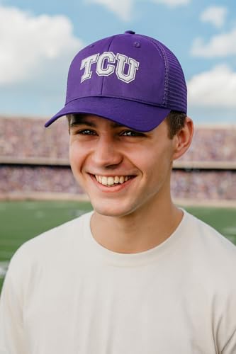 Gorra Trucker Malla Texas Christian Morado/Blanco miniatura 2
