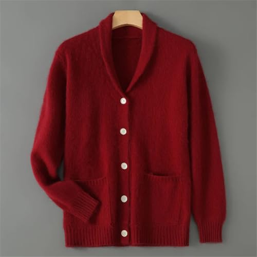 Men's Casual 100 Percent Cashmere Knitted Solid Color Cardigan Sweater3