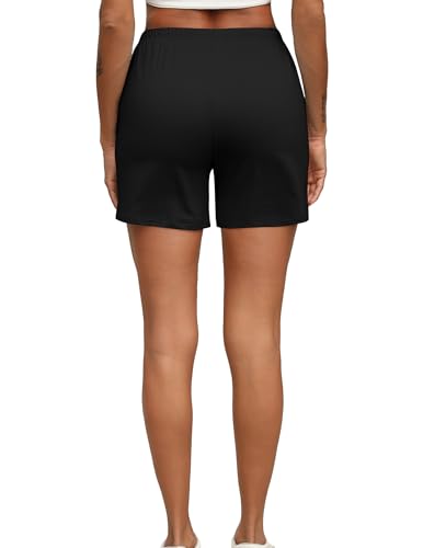 Image of Ekouaer Pajama Shorts for Women Soft Comfy Lounge Shorts Drawstring Pj Shorts Short Pajama Bottoms with Pockets S-XXL