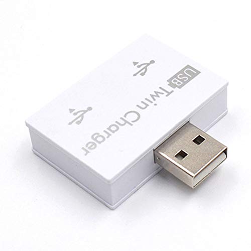 Yooha 2-Port USB 2.0 Hub, Mini USB Hub Portable Data Hub, Practical USB Twin Charger for Phone, Tablet, Computer(White)