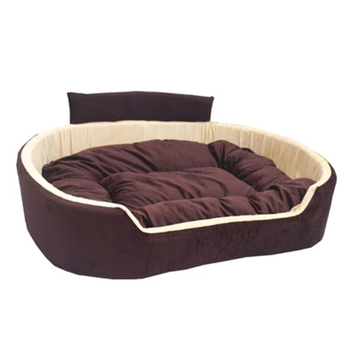 Image of Furry Smile Letest Dog Beds, Dog Sofas & Chair with Collar, Indoor Outdoor Dog beds (S, Brown & Cream)