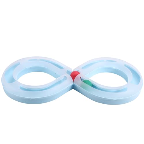 Bskivd 家庭用猫用おもちゃターンテーブル 猫用 小型猫用トンネル用品 ターンテーブル ペット用ターンテーブル ブルー