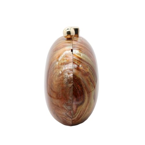 Image of Acrylic Evening Clutch Bag for Women Shell Shape Shoulder Crossbody Bag Glitter Marble Purse Handbag