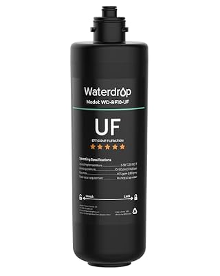 Waterdrop RF10-UF Cartucho de filtro de repuesto de 0,01 micras para filtro de agua 10UA/10UA-UF/10UB/10UB-UF debajo del fregadero, reduce plomo, cloro, mal sabor y olor