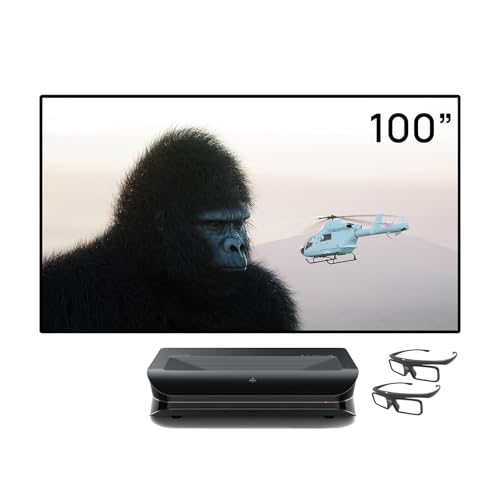 AWOL VISION Heimkino Bundle – Enthält LTV-3000 Pro 4K Ultrakurzdistanz Laser Beamer + 120' Mattweiße Leinwand + DLP Link 3D-Brille (2er-Pack)