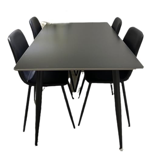 SOPAMI Dining Room Table Italian Minimalist Black Slate Dining Table,