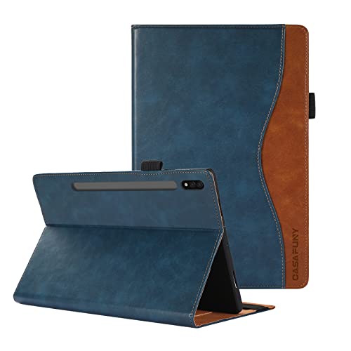 CASAFUNY Hülle für Samsung Galaxy Tab S8 2022/ Galaxy Tab S7 2020, PU Leder Magnetisches Schutzhülle mit S Pen Halter Dokumentschlitze Auto Schlaf/Wach für Samsung Tab S8/Tab S7 11 Zoll, Blau CASAFUNY Hülle für Samsung Galaxy Tab S8 2022/ Galaxy Tab S7 2020, PU Leder Magnetisches Schutzhülle mit S Pen Halter Dokumentschlitze Auto Schlaf/Wach für Samsung Tab S8/Tab S7 11 Zoll, Blau