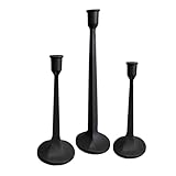 TIED RIBBONS Candlestick Holders | Iron, 3 Pcs | Mud Candle Stick Holders | Taper Candle Holders for Vintage Modern Decorative Centerpiece, Christmas Decorations, Fits 3/4 inch Thick Candles