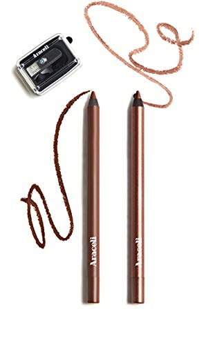 Araceli Beauty ojos Perfectos Gel Pencil Eyeliner Duo,Brown