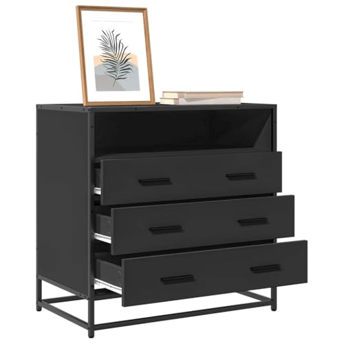 Snsowed Cajonera de Madera contrachapada Negro 70x41x70 cm, Comoda Dormitorio, Muebles Dormitorio, Cajonera para Armario, Gavetero Dormitorio, Cómodas Y Cajoneras - 849084