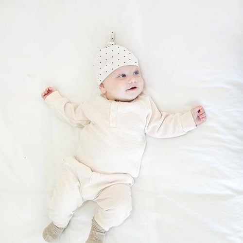 Konssy 8 Pack Baby Newborn Hats Set Knot Beanie Hats Soft for Infant Baby Girls Boys Caps 0-6 Months