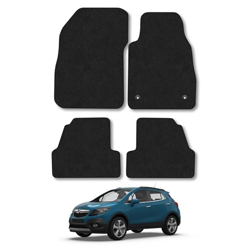 Vauxhall Mokka (2012-2019) Car Mats Accessories Tailored Fit Carpet Floor Mats Non Slip Black Trim Full Coverage Compatible Accessory Front Rear Set Anti Slip Granulated Backing Hand-Finished Clips