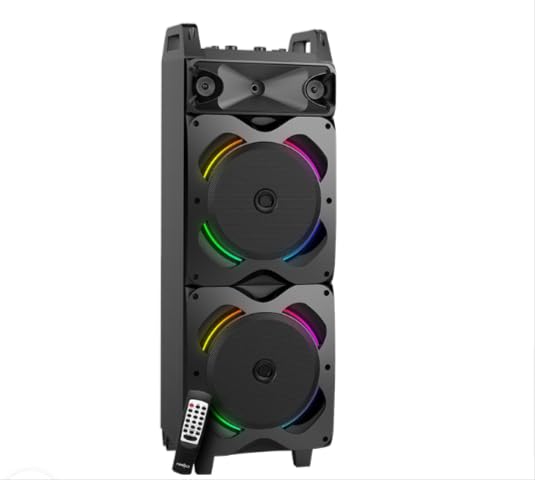 Image of FRONTECH SW-0021 Rise Wireless Bluetooth 100W 5.0 Trolley Speaker with RGB Party Lights, Wireless Mic, Up to 4 Hours Playtime, 1.0 Channel - 1 Year Warranty (Black)