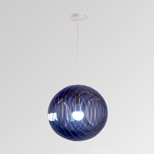 Lampe suspendue avant crème française bleue E27 | Fin de l'éclairage agressif