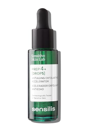 Sensilis - Prep 4+ Drops, Sérum Acelerador Exfoliante Antiedad, Mejora la Renovación Celular, Previene el Envejecimiento, Apto para Todo Tipo de Pieles - 30 ml