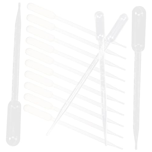 Mikinona 100pcs Dropper Lab Pipettes Essential Oils Pipettes Shot Straw Pipettes for Laboratory Graduated Transfer Pipettes Graduated Pipets Clear Plastic Pipettes Calibrated Pipettes White