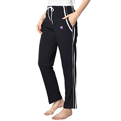 Image of Mack Jonney Women Cotton Blended Regular Fit Track Pants(Pack of 2)-D1 PRT 1Mlg D5 NVY 02-P