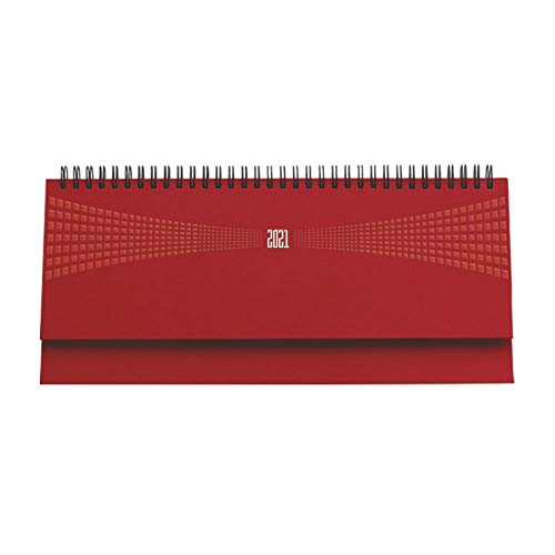 takestop® Planning da Tavolo Agenda 2021 Rosso SETTIMANALE Spirale DIARIO 30x15 CM DIARIO Blocco Notes Copertina Rigida