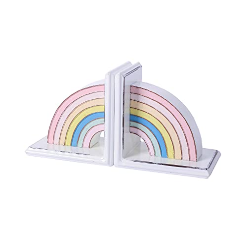 NIKKY HOME Metal Rainbow Book Ends Non-Skid Cute Bookends Book