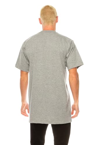 PRO G Men’s Tall Big Size Heavyweight Crewneck T-Shirt, 230 GSM, Thick Collar, Streetwear Workwear Style4