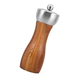 Mikikit Manuelle Pfeffermühle Hölzerne Pfefferschleifer Pfefferstreuer Mühle Handgewürzmühle Zubehör Zum Mahlen Von Kaffee Hand Der Pfeffermühlen Light Brown Rostfreier Stahl